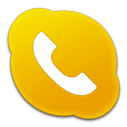 Skype Phone Yellow Icon 256x256 png